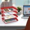 Acrimet Facility 4 Tier Letter Tray Side Load Letter Size Desktop File Organizer Plastic Solid Red 256.VM - alternate 3