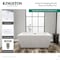 Kingston Brass 59" Acrylic Rectangular Double Ended Freestanding Tub with Drain, Glossy White/Polished Brass VTSQ593223C412 - alternate 3