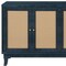 Homeroots 60" Blue Wood And Rattan Distressed Sideboard with Four Doors 568420 - alternate 4