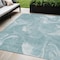 Homeroots 9' X 12' Teal Blue And Aqua Abstract Washable Indoor Outdoor Area Rug 587492 - alternate 1