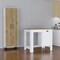 Homeroots Set of Two Oak and White Wood Kitchen Island And Pantry Cabinet 526344 - alternate 1