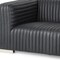Homeroots 83" Black Leather Sofa With Silver Legs 607333 - alternate 2