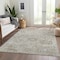 Homeroots 9' X 12' Ivory Brown And Gray Damask Washable Indoor Outdoor Area Rug 603765 - alternate 3
