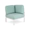 Homeroots 31" White Heavy Duty Plastic Outdoor Modular with Sea Green Cushion 565280 - alternate 3