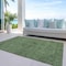 Homeroots 3' X 5' Fern Green And Dark Green Floral Washable Indoor Outdoor Area Rug 604222 - alternate 2