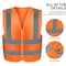 Neiko High-Visibility Safety Vest with Reflective Strips, Neon Orange, Medium for Safety 53944A - alternate 2