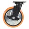 Vestil Polyurethane Swivel With Brake Caster 8 In. Diameter x 2 In. Width 925 lb Orange/Silver CST-E6-8X2PUP-SWB - alternate 4