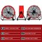 Edendirect 24 in 3-Speed Industrial Drum Fan in Red, with 360 Deg Adjustable Tilt, with Rolling Casters ZRFGD-24T-Red - alternate 2