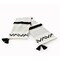 Homeroots 60" X 50" Black and White Woven Cotton Striped Throw Blanket with Tassels 516485 - alternate 2