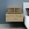 Homeroots 12" Beige Wood One Drawer Floating Nightstand 543696 - alternate 2