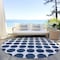 Homeroots 8' Navy Blue And Ivory Round Polka Dot Washable Indoor Outdoor Area Rug 614925 - alternate 3