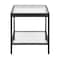 Homeroots 22" Black And Clear Glass And Steel Square End Table With Shelf 544170 - alternate 5