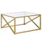 Homeroots 32" Gold Glass And Steel Square Coffee Table 520960 - alternate 1