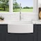 Wrightmaster 30 in. Curved Apron-Front Single Bowl White Ceramic Kitchen Sink w/Bottom Grids and Basket Strainer ZOR-AW301910DS - alternate 3