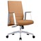 Leisuremod Aleen Office Chair in Upholstered Leather and Iron Frame with Swivel and Tilt, Acorn Brown AO19LBRL - alternate 1