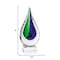 Homeroots 9" Clear Blue and Green Murano Glass Modern Abstract Tabletop Sculpture 376116 - alternate 2