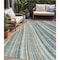 Homeroots 5' X 8' Sky Blue Beige And Tan Striped Washable Indoor Outdoor Area Rug 615008 - alternate 1