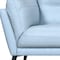 Homeroots 87" Sky Blue Leather Sofa With Black Legs 546414 - alternate 3