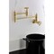 Kingston Brass Wall Mount Pot Filler Faucet with Knurled Handle, Brushed Brass KS3107RKX - alternate 3