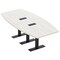 Skutchi Designs 8ft Conference Table With Power Unit | 8 Person Modular Boat Meeting Table | Harmony Series HAR-BOT-48X96-T.BK-WA7976-EBLK - alternate 1