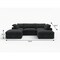 Homeroots Black Linen Blend Modular U Shaped Five Piece Corner Sectional 714578 - alternate 2