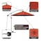 Pure Garden 10-Foot Offset Patio Umbrella with Cross Base, Orange 50-102-TC - alternate 3