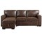 Homeroots 92" Dark Brown Upholstered Sleeper USB Sleeper Sofa Chaise With Toss Pillow 559220 - alternate 1