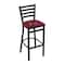 Holland Bar Stool Co 30" Blk Wrinkle Texas State Stationary Bar Stool, Ladder Back L00430TexsSt - alternate 1