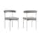 Armen Living Shannon Dining Chair with Brushed Stainless Steel and Light Gray Fabric - Set of 2 LCSNSIBSLGRY - alternate 1