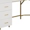 Homeroots 59" Gold Wood and Stainless Steel L Shape Computer Desk With Three Drawers 723752 - alternate 2