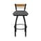 Holland Bar Stool Co Revelle 30in Swivel Bar Stool with Black Wrinkle Finish, Medium Back and Graph Coal Seat 881 - alternate 3