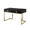 Homeroots 47" Black and Gold Wood and Stainless Steel Writing Desk With Two Drawers 543795 - alternate 5