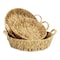 Homeroots Set of Three Natural Water Hyacinth Round Basket Trays 571501 - alternate 2