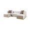 Homeroots Ivory Velvet U Shaped Three Piece Sofa and Chaise Sectional With Toss Pillows 643878 - alternate 3