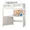 Homeroots 83" X 45" X 74" Twin White Poplar Wood Loft Bed With Desk 285631 - alternate 1