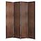 Homeroots 84" Brown Wood Folding Four Panel Screen Room Divider 274905 - alternate 1