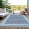Homeroots 8' X 10' Sky Blue And Denim Blue Striped Washable Indoor Outdoor Area Rug 610507 - alternate 3