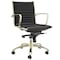 Homeroots Black and Gold Steel and Faux Leather Adjustable Swivel Rolling Conference Office Chair 544963 - alternate 4