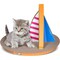 Scratchme FluffyDream Cat Condo Scratcher Post Cardboard, Sailboat Shape Cat Scratching Lounge Bed, Durable P PTFURNSCRATPADSAILBOAT - alternate 1