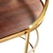 Homeroots 32in Brown Gold And White Iron Solid Wood and Marble Oval Rolling Bar Cart 668800 - alternate 3