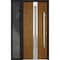 Vdomdoors Steel Door Deux 1744 Natural Oak Sidelight Exterior Black Window Stainless Inserts Single Modern Pa DEUX1744EXD-OAKB-W36+16 x H80-Left-hand Inswing - alternate 2