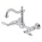 Kingston Brass Two-Handle Wall Mount Bridge Kitchen Faucet, Polished Chrome KS1261AL - alternate 1