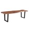 Homeroots 66" Brown And Black Solid Wood Dining bench 522084 - alternate 1