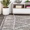 Jonathan Y Mercer Shag Plush Tassel Moroccan Geometric Trellis Gray/Ivory 3 ft. x 5 ft. Area Rug MCR101C-3 - alternate 2