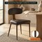 Leisuremod Dilenny Faux Leather Dining Chair - Modern Padded Side Chair with Steel Legs DC49BL - alternate 2