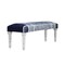 Homeroots 47in Blue And Gray Textural White Leg Upholstered Bench 483469 - alternate 1