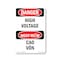 Signmission Safety Sign, OSHA Danger, 10" Height, Rigid Plastic, High Voltage Bilingual OS-DS-P-710-VV-1327 - alternate 1