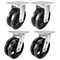 Hyw Products Heavy Duty Caster Set 6in V-Groove Wheels, 2 Rigid & 2 Swivel, 4PK 40-60R-A1-VG-2,40-60S-A1-VG-2 - alternate 1