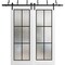 Sartodoors Sliding Closet Frosted Glass Barn Bypass Doors with Hardware Planum 2122 White 64x96 (2* 32x96) PLANUM2122BBB-WS-64 x 96 (2* 32x96) - alternate 1