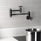 Kingston Brass Wall Mount Pot Filler Faucet with Knurled Handle, Matte Black KS3100RKX - alternate 2